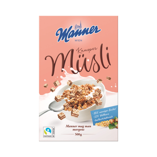 Manner Knusper Müsli, 500 Gramm Packung